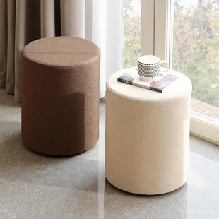 布艺圆凳沙发茶几矮凳进门换鞋 凳试衣间卧室梳妆凳餐凳脚踏墩子软