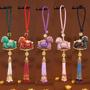 宋锦小马流苏吊坠包挂件diy材料包元旦马年春节祝福礼物马上暴富