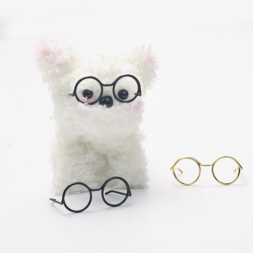 扭扭棒小狗手工迷你眼镜玩偶镜框diy娃娃拍照道具装扮配饰配件