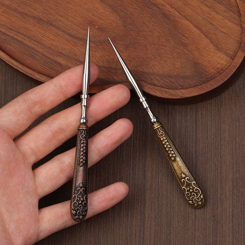 复古圆孔红古银锥子可钻孔定位工具皮革工具手工纳鞋底上鞋锥小巧