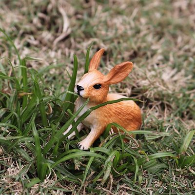 仿真圣诞节实心白尾鹿麋鹿兔子松鼠狐狸河狸动物模型玩具套装