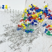 彩色透明工字钉幼儿园绘画软木板黑板报图钉固定大头针塑料钉彩针