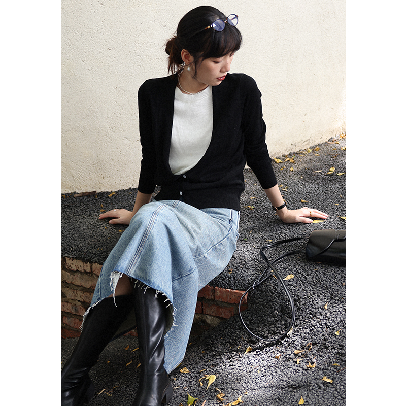 设计感假两件ins针织上衣