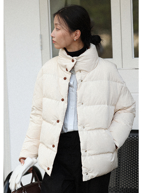 无拘2023年秋冬新款90%白鸭绒保暖外套小众设计感正反两穿羽绒服