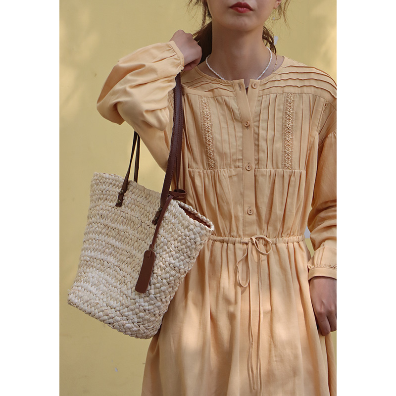 棉纯色法式复古镂空，拼接