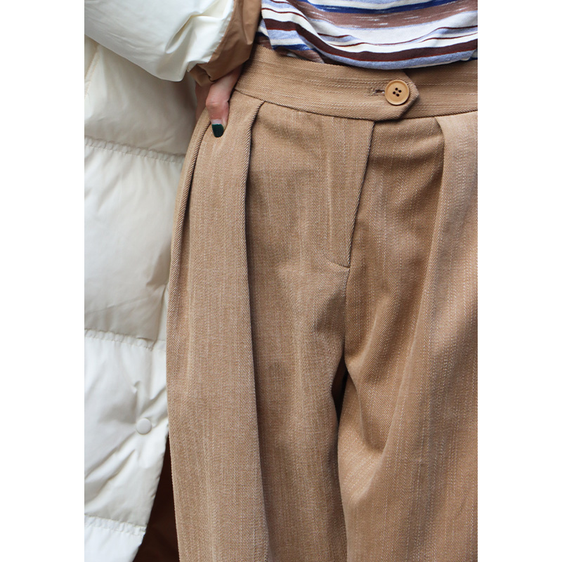 高腰无拘复古原创设计长裤