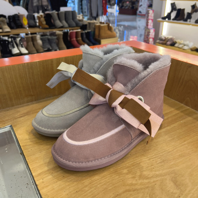 索菲娅短筒靴秋冬款甜美温柔雪地靴休闲舒适绒面女靴子SF0411A058