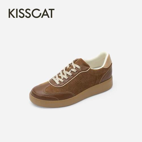 接吻猫[软糖]复古德训鞋26早秋新品显瘦通勤休闲板鞋K76369A-51