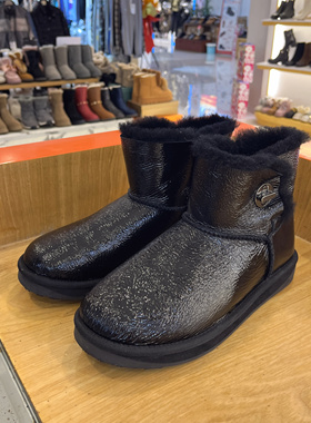 索菲娅雪地靴女款新款冬季女鞋子女皮面加绒雪地棉鞋SF9411A079