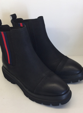 KISSCAT/接吻猫女鞋2017年秋季圆头牛皮厚底皮里女短靴ka87880-51