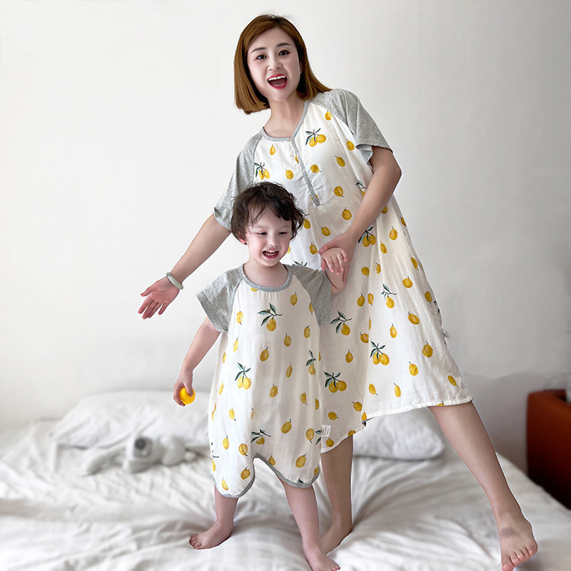 软绵绵！新款ins亲子同款家居服 亲肤竹棉儿童睡袋 夏季妈妈睡裙,童装/婴儿装/亲子装,亲子装/亲子时装,淘宝优惠券,粉丝福利购,淘宝优惠卷