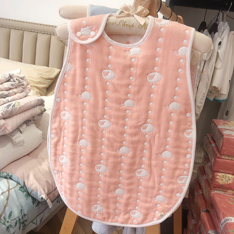 日本好陪ta新生儿六层背心睡袋纯棉纱布婴儿防踢被四季春秋睡袋