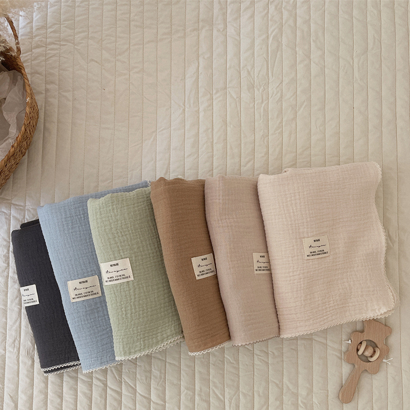 1-8歲純棉紗布兒童大浴巾純色