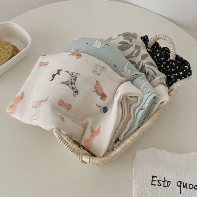 婴童竹棉双层纱布浴巾