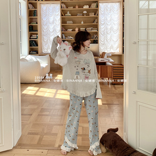 睡衣秋季女款2025新款长袖今年流行爆款纯棉长裤套装春秋款家居服