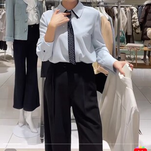 新款 衬衫 韩版 翻领单排扣宽松显瘦长袖 上衣女 气质优雅时尚 26年春季