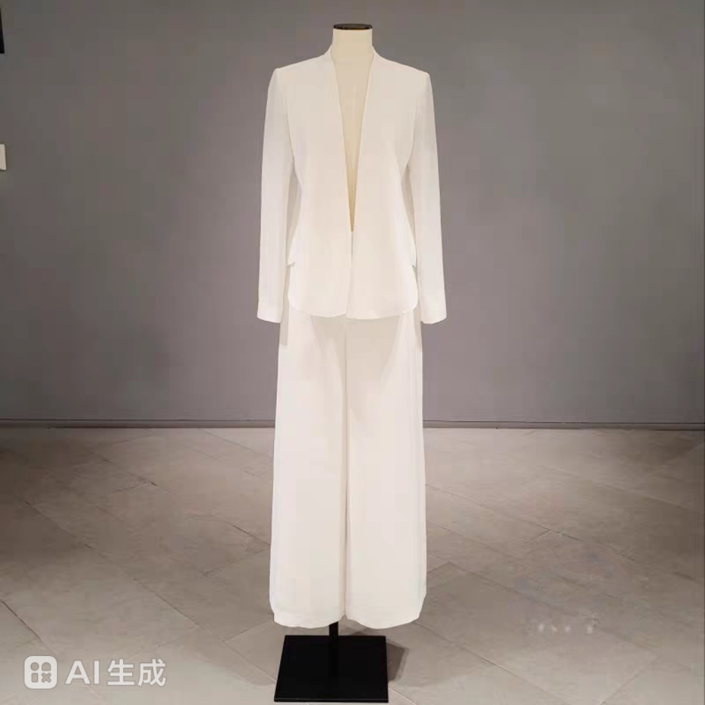 26夏季新款韩版女主宽松时尚百搭高级V领开衫西装外套+肥腿西装裤