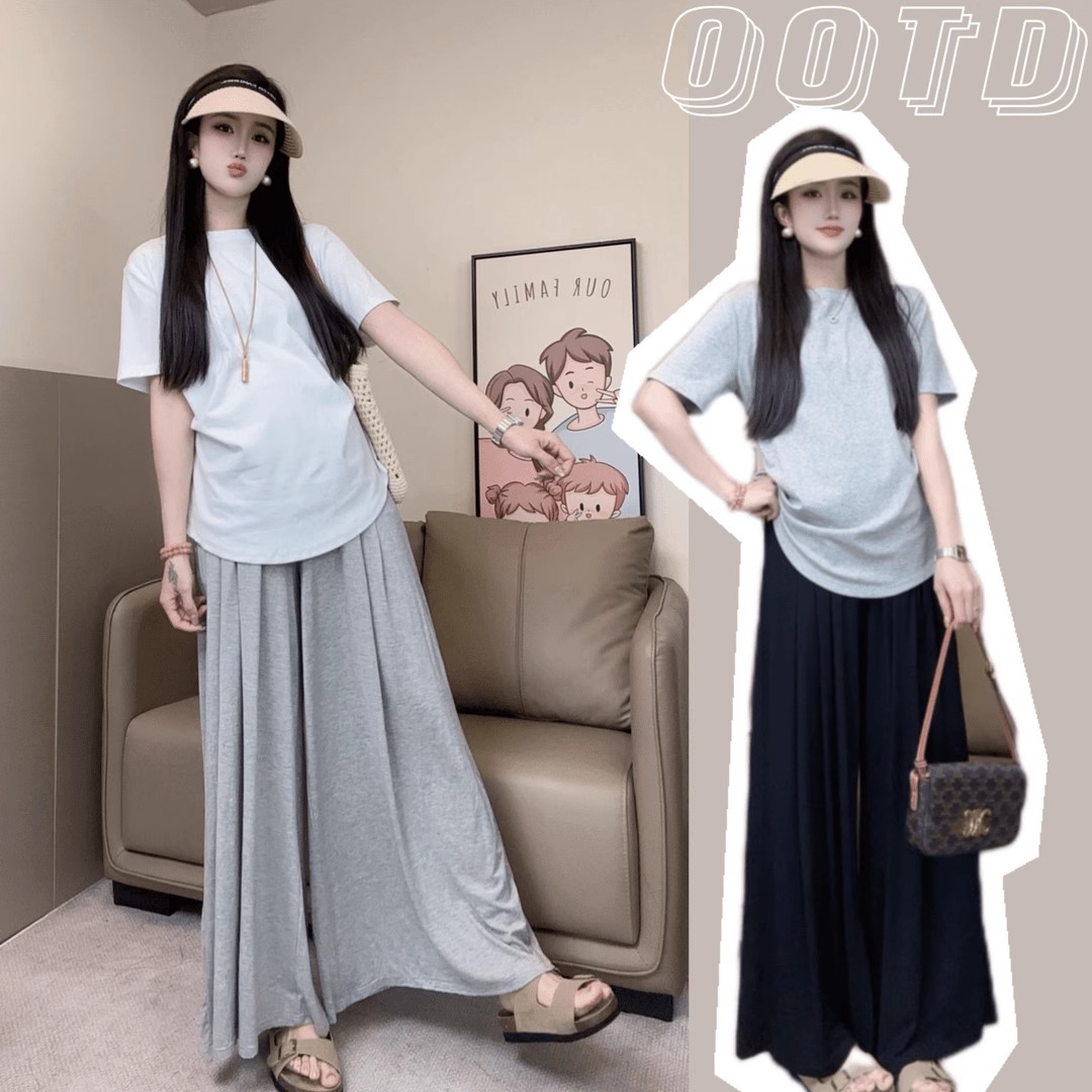 孕妇半身裙夏2025新款时尚百搭显瘦a字半身裙托腹直筒孕妇阔腿裤