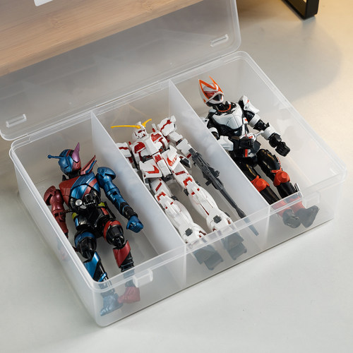日本进口高达收纳盒RG/HG模型透明防尘展示盒万代机娘手办整理盒