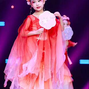 儿童古典舞蹈女童锦鲤朱辞镜同款仙气古风飘逸大袖衫中国舞演出服