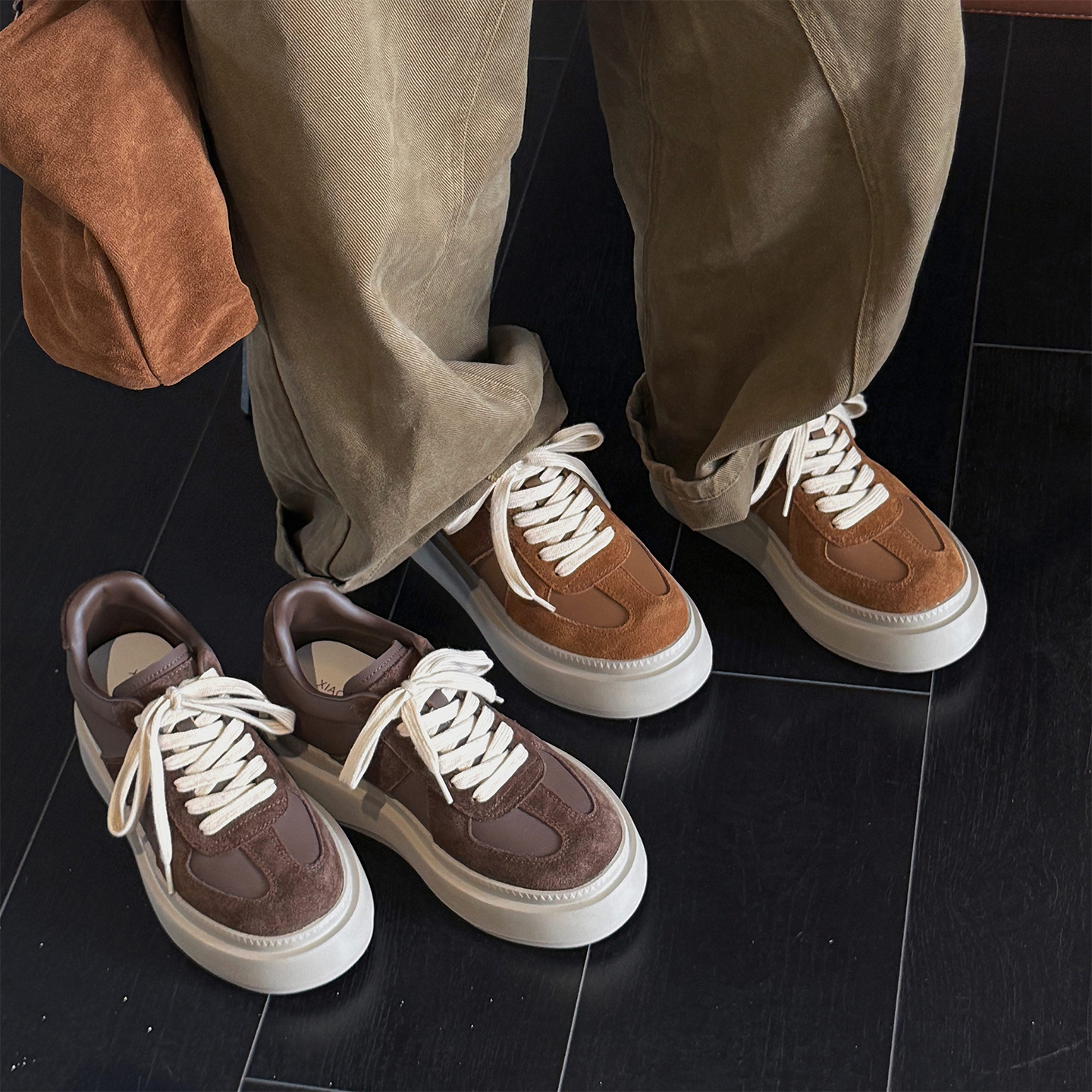 【小发喵】7cm小个子内增高休闲鞋女真皮爆款厚底鞋松糕运动板鞋