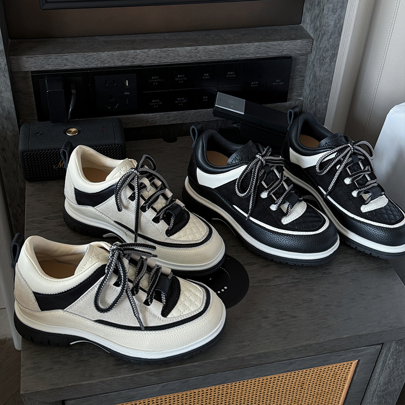 【小发喵】小香风7cm隐形内增高厚底老爹鞋系带百搭运动鞋休闲鞋