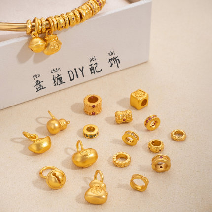 古法铜镀金盘缠配珠可diy穿珠手链项链编织随心搭配水晶玉石饰品