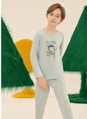 舒雅男童莫代尔家居服套装
