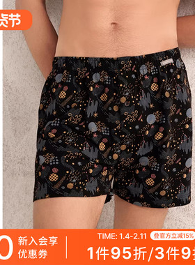 SCHIESSER舒雅男士棉质亲肤柔软透气印花阿罗裤家居短裤25083X