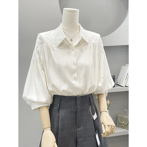 灯笼袖衬衫女夏季轻熟法式