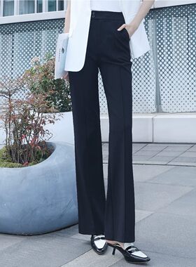 阿玛施牌2026春秋新款通勤经典高腰显瘦四面弹直筒裤子女