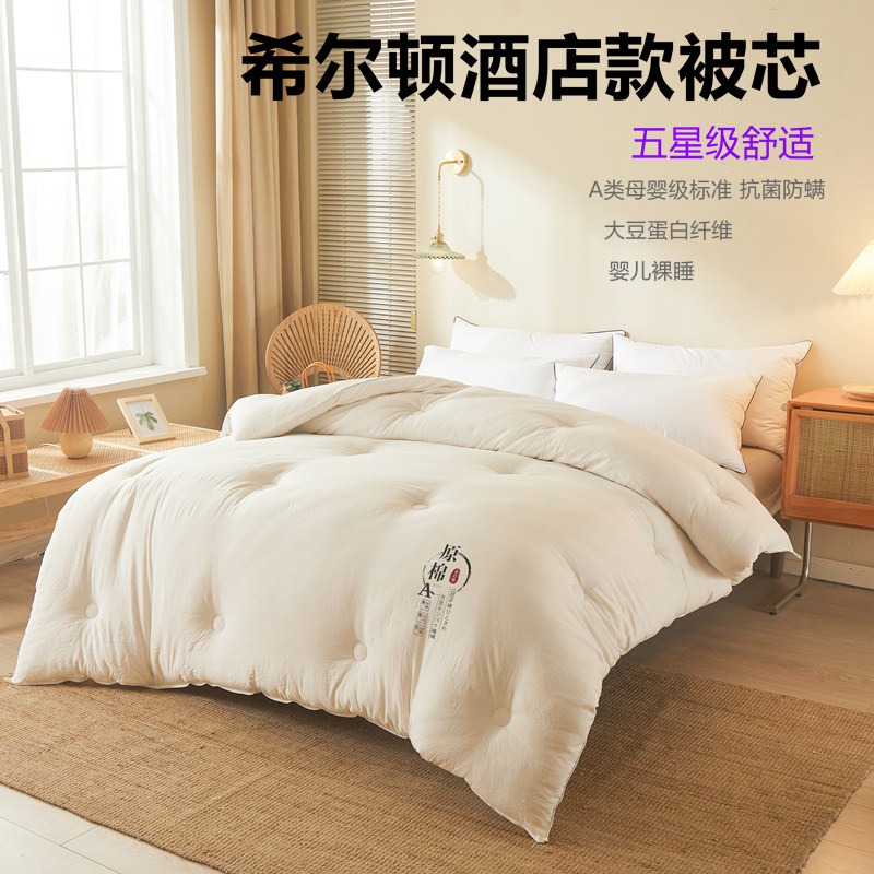 希尔顿五星级酒店大豆纤维被子冬被冬季加厚棉被芯春秋被四季通用,床上用品,化纤被,淘宝优惠券,粉丝福利购,淘宝优惠卷