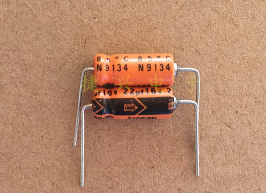 美国思碧 阴极轴向卧式 电解电容 16V22UF 22UF16V 体积：5*12