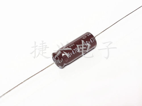 日本化工 胆机轴向卧式 电解电容 16V470UF 470UF16V 体积：8*20
