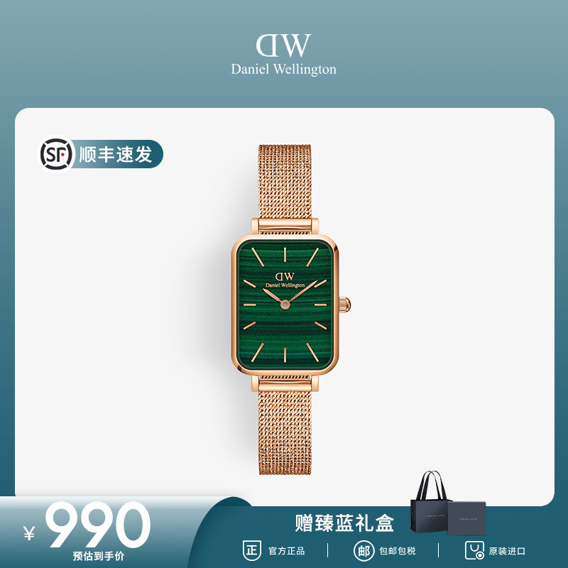 DW手表女士小绿表简约时尚