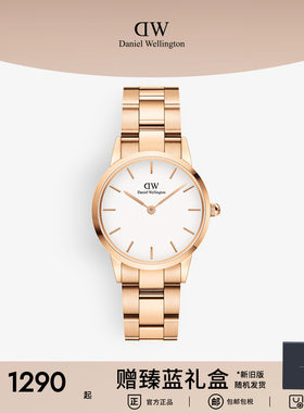 dw玫瑰金小精钢28mm石英手表女表