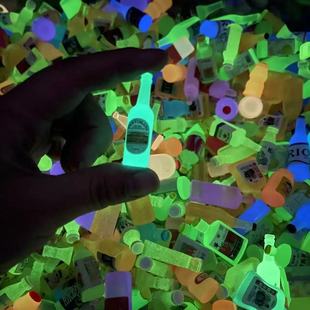 夜光小瓶子迷你饮料小酒瓶玩具微缩食玩仿真瓶子摆件diy树脂过家