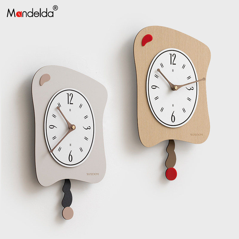满得达免打孔中古风钟表客厅挂钟网红家用创意摇摆时钟挂墙,家居饰品,挂钟,淘宝优惠券,粉丝福利购,淘宝优惠卷