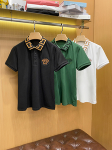 2024春夏珠地丝光棉翻领短袖T恤 QT2031-6618-P100图片
