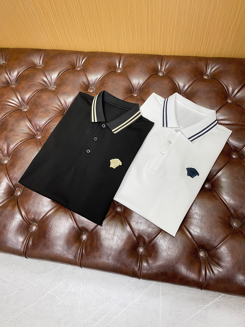 2024春夏珠地丝光棉翻领短袖T恤QT2031-6620-P100，男装Polo衫，钱塘6020-1