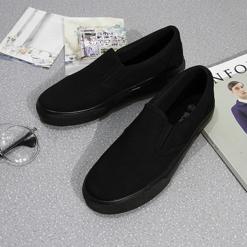 夏季女士纯黑薄底一脚蹬懒人鞋