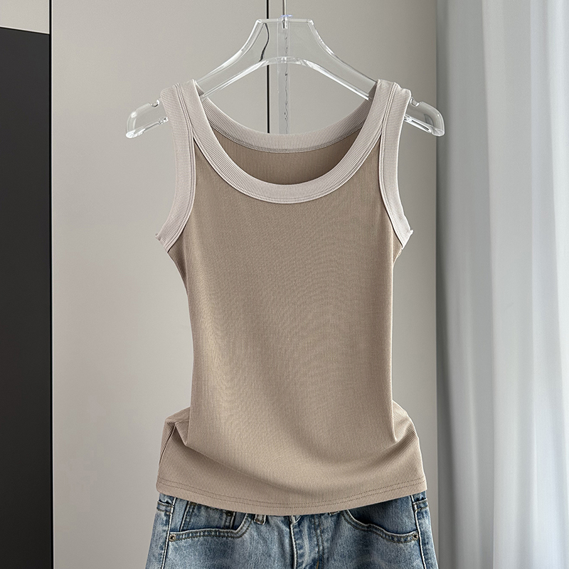 小吊带背心女士螺纹遮副上衣