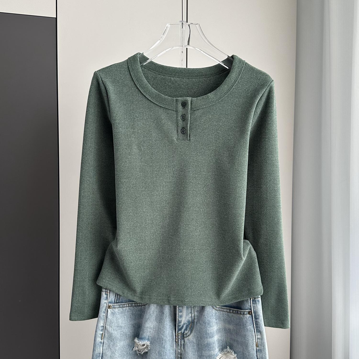 洋气加绒加厚打底衫女