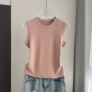 加厚吊带背心女螺纹2025秋冬新款 上衣 保暖薄绒遮副乳内搭打底无袖