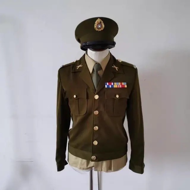 大盖帽翻领国军军官演出服军统服饰美式军官剧本杀服装教官表演服