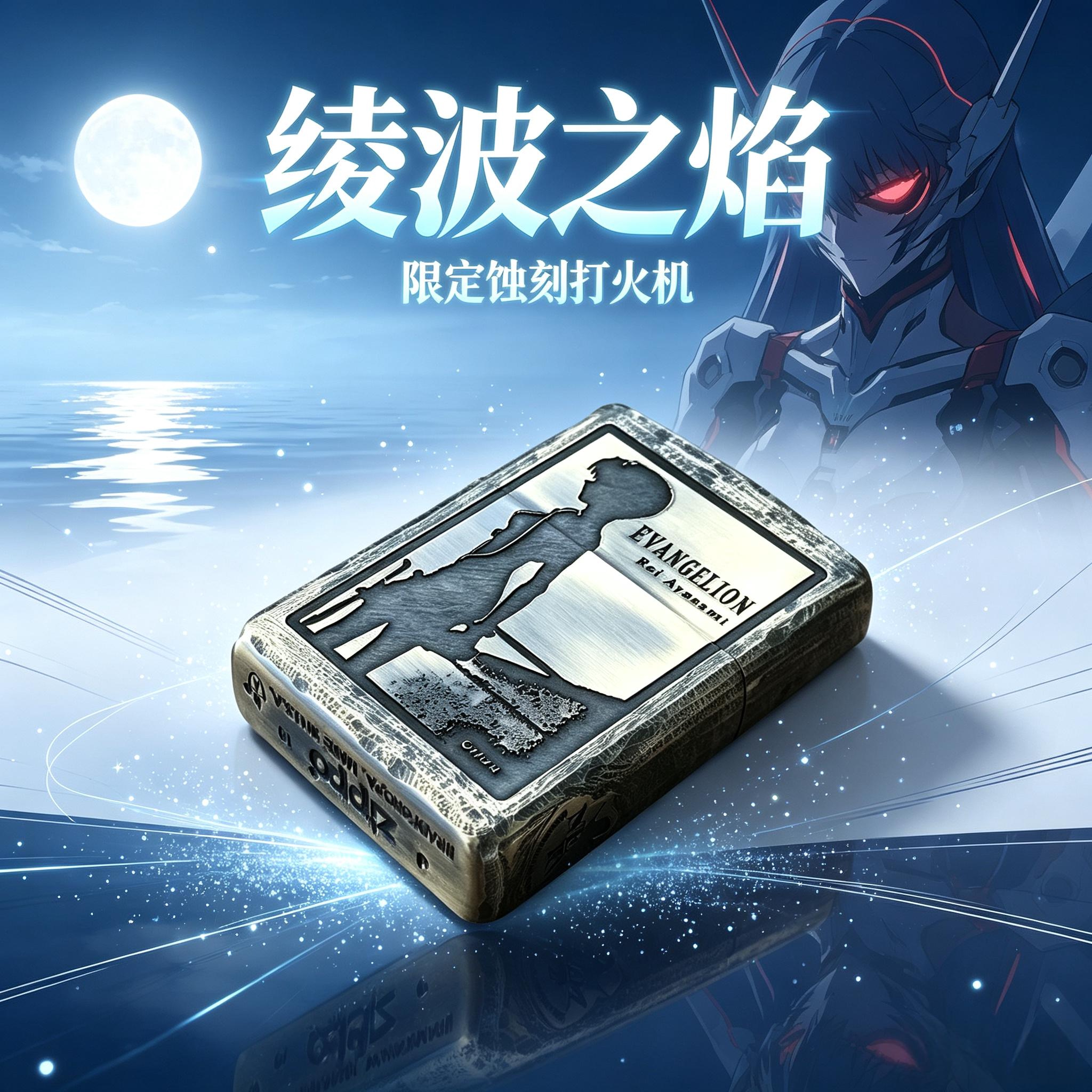 EVA绫波丽正版打火机黄铜复古做旧手雕新世纪福音战士男士送礼