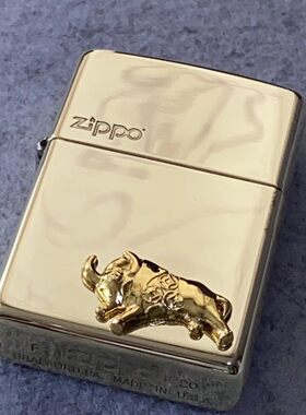 原装zippo打火机纯铜暴富发财