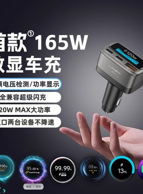 LDZM新品来袭165W全兼容三口车载充电器适用小米VIVO华为OP笔记本