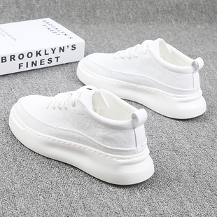 跑步运动男鞋 2025新款 透气小白鞋 春季 真皮轻便软底防滑防臭老爹鞋