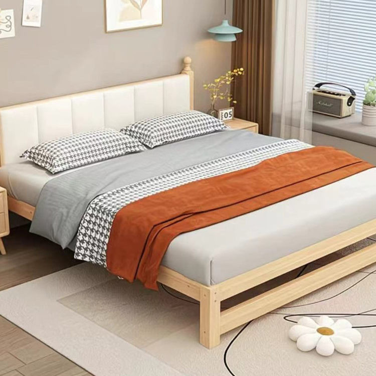 实木单人床现代软包床头1.8